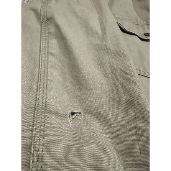 Craftsman Men's Lined Canvas Shirt Jacket Size L Tan Khaki Flannel Interior Work - Picture 2 of 7